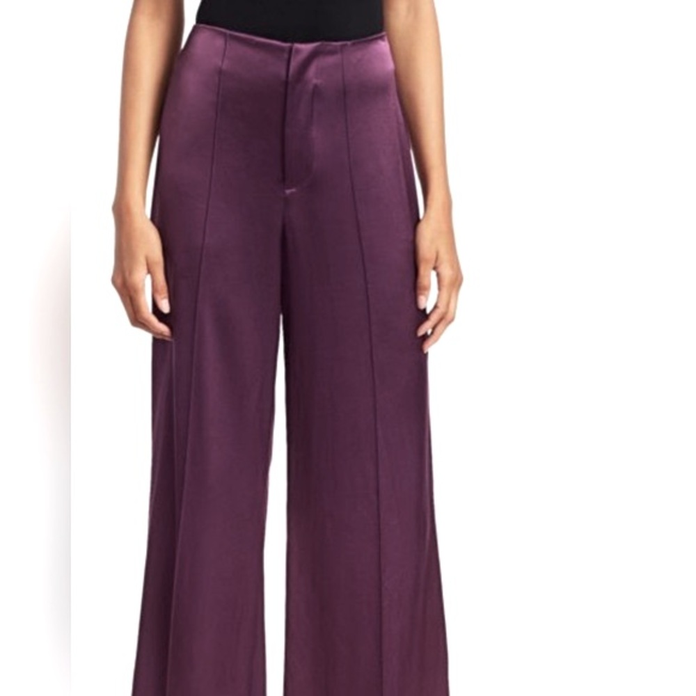 NWT Alice + Olivia High Rise  wide leg Cropped Pant in Merlot